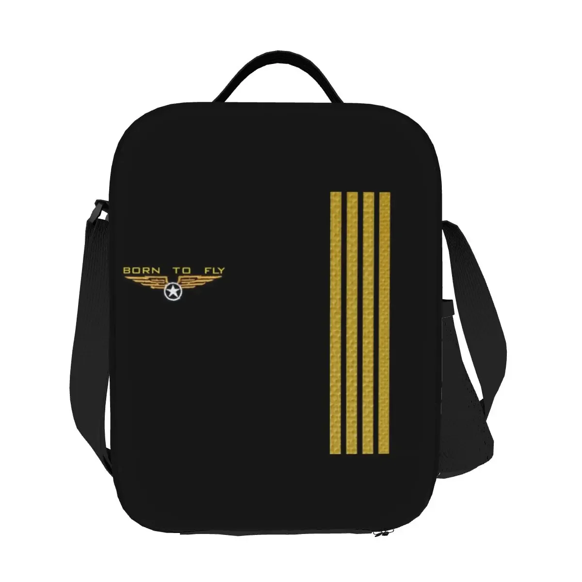 Custom Born To Fly Flight Pilot Lunch Bag Men Women Cooler Thermal Insulated Lunch Boxes for Kids School Children