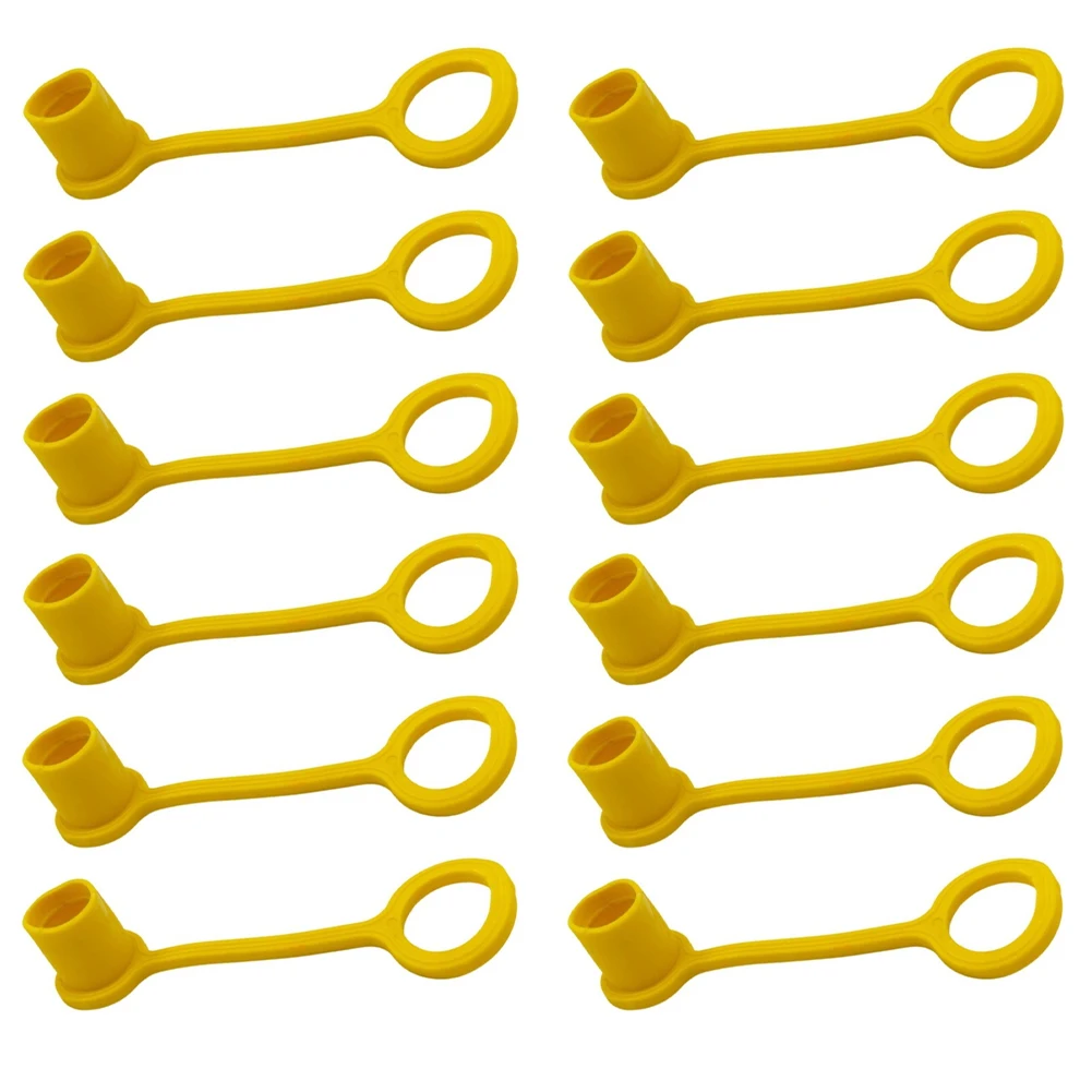 12pcs 1/4'' Propane Quick Disconnect Connect Dust Cap Yellow Protection Cap For Propane Hose Quick Connect Adapter