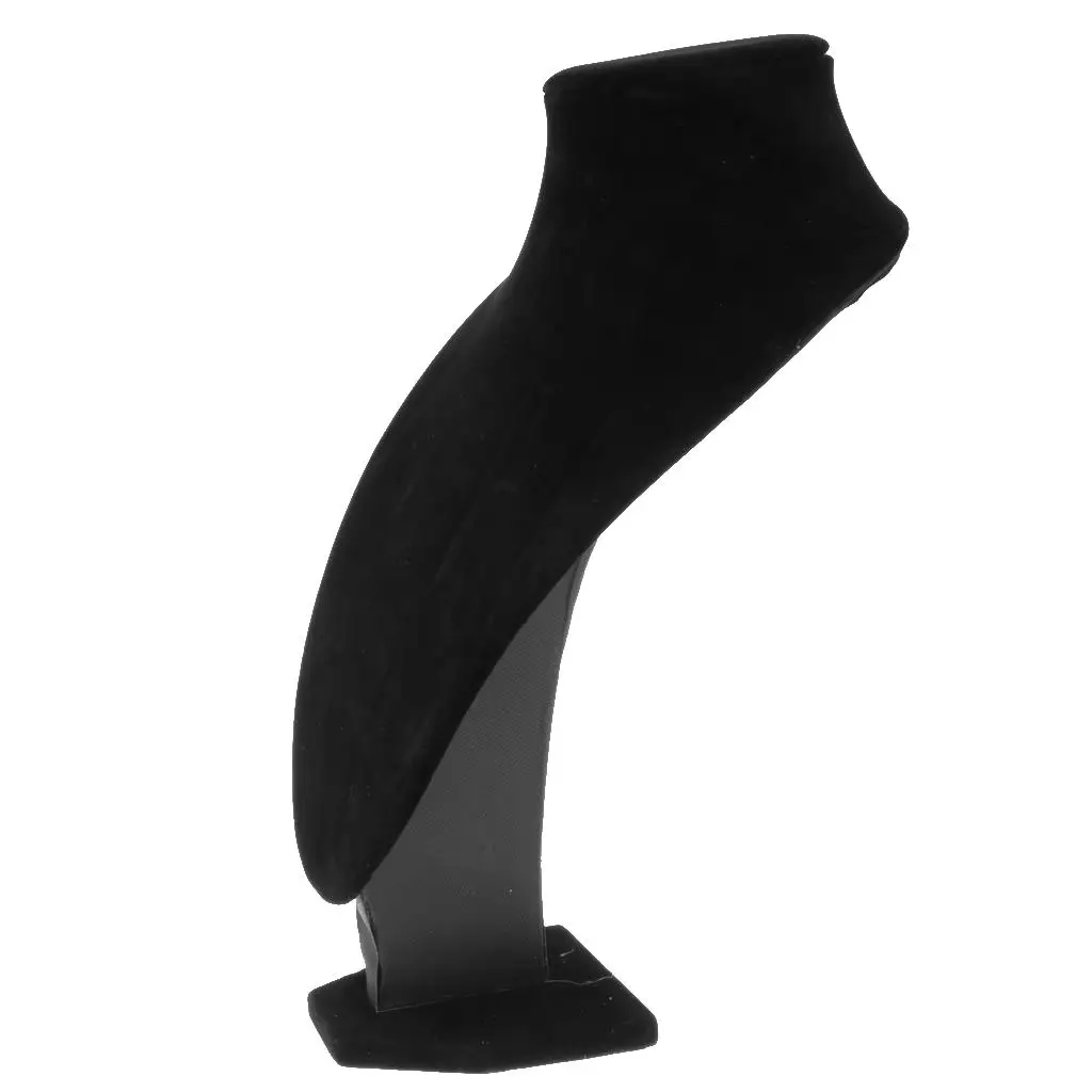 Deluxe Velvet Necklace Display Holder Mannequin Stand Jewelry Organizer for Pendant Showcase and Storage