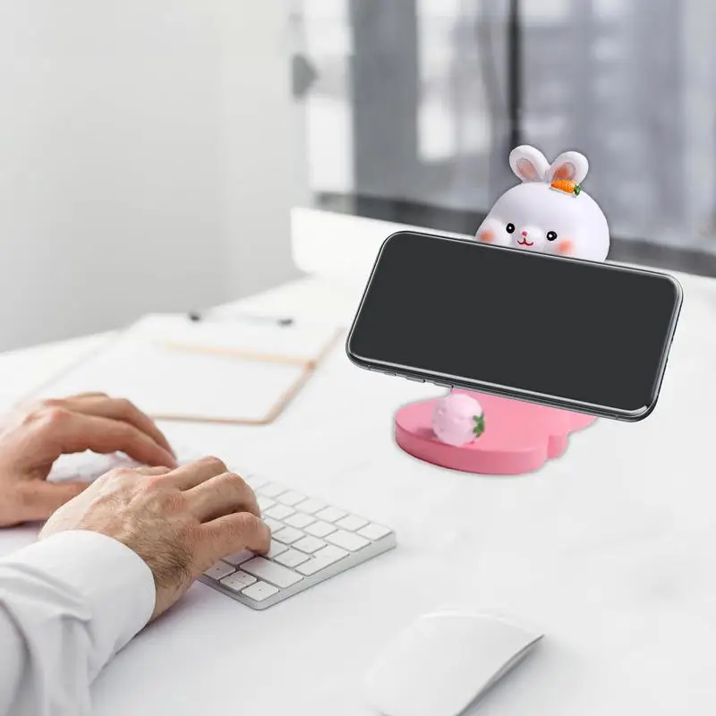 

Cute Animal Statue Phone Holder Desk Cell Phone Stand Tabletop Decor Smartphone Holder for Desktop