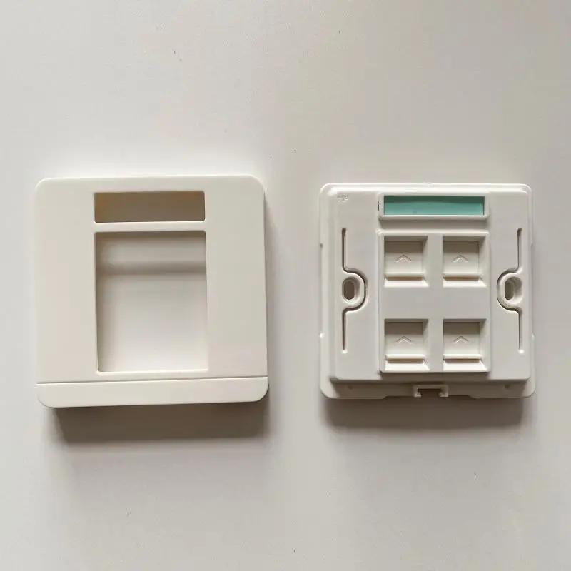 E1PF 암컷 대 여성 CAT6 RJ45 LAN 페이스 플레이트 86x86mm 인터넷 플러그 아울렛 TOOLLESS