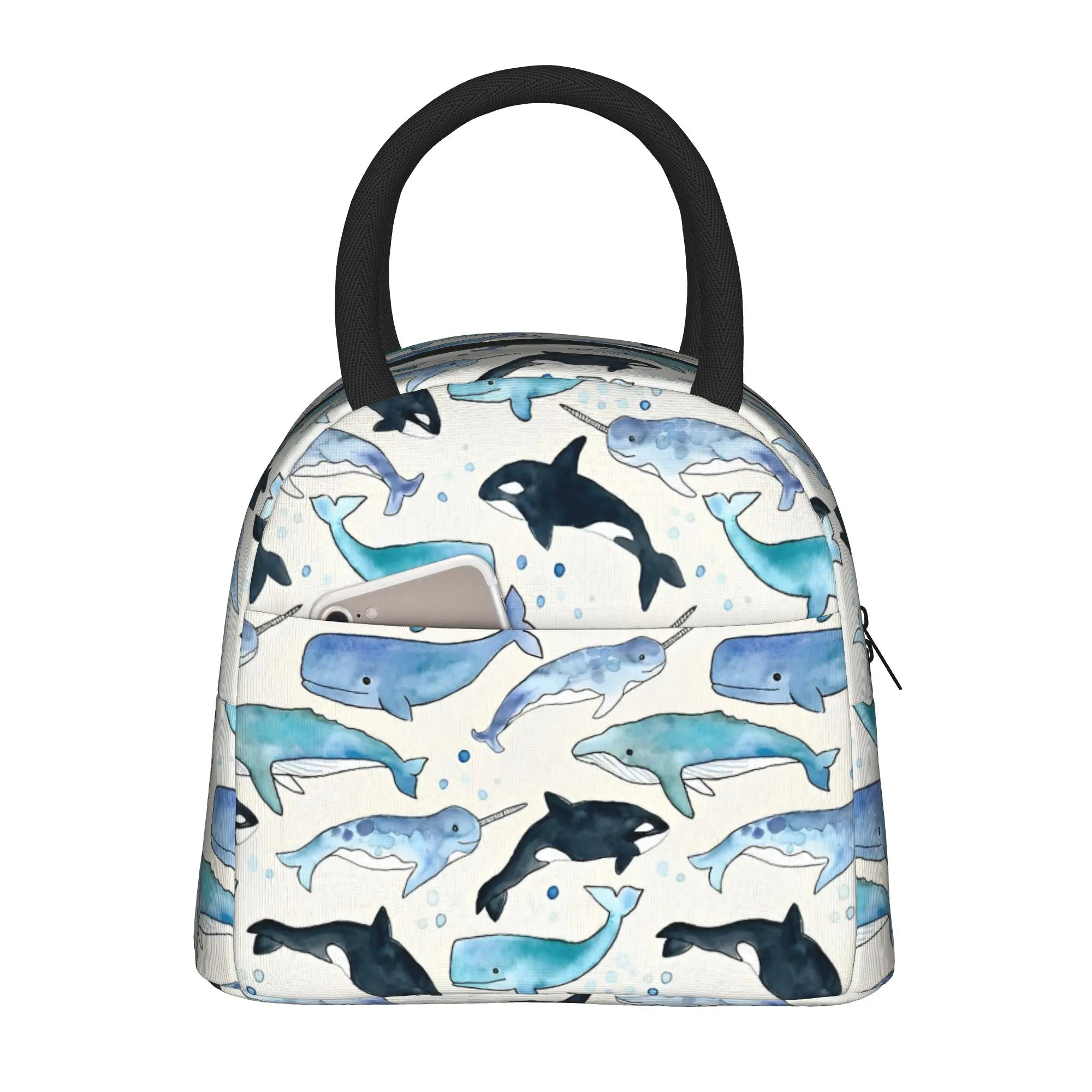 Brucie Blahaj Shark  Insulated Lunch Bags Leakproof Starry Whale Sharks Meal Container Thermal Bag Tote Lunch Box Food Handbags