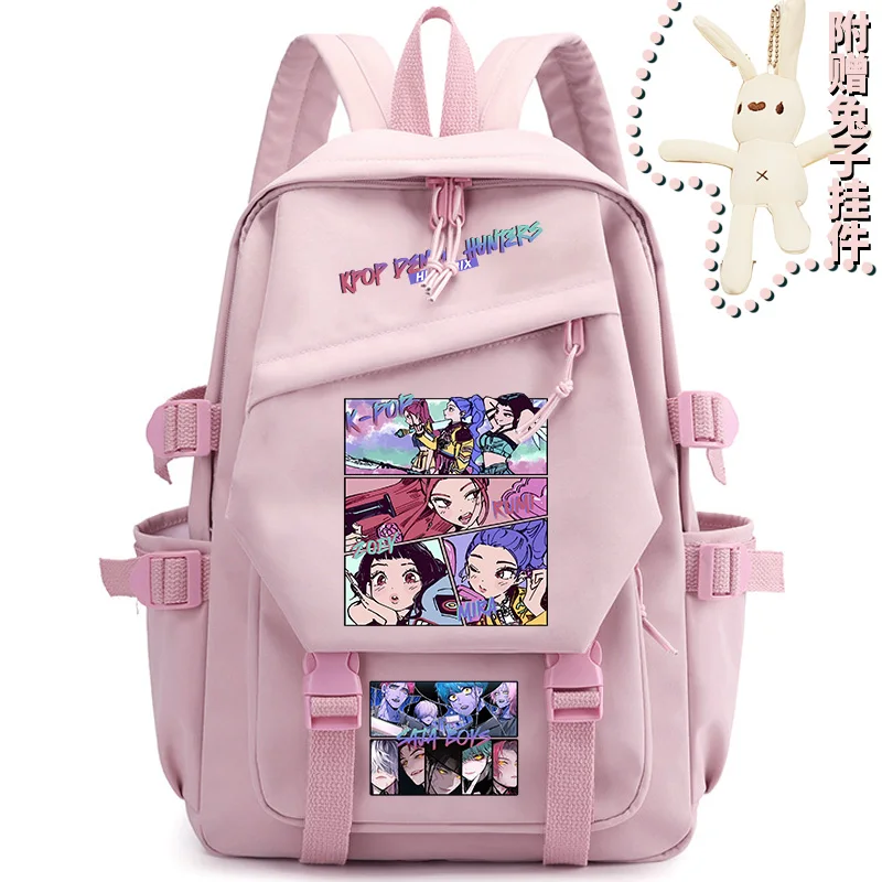 KPop Demon Hunters Anime Rugzak Grote Capaciteit Waterafstotende Studenten Mode Rugzakken Leuke Cartoon Print Boekenpakket Cadeau
