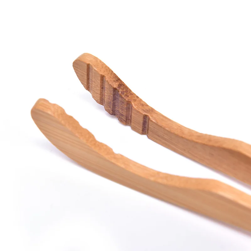 B*1PCS 17.7cm x 1.3cm  Bamboo Teaware Tea Clips Wood Toast Tong Wooden Toaster Bagel Bacon Squeezer Sugar Ice Tea Tongs