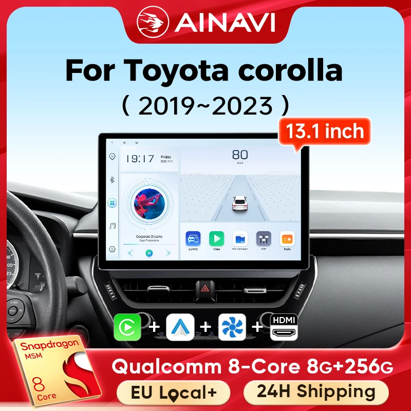 Ainavi 13.1 Inch For Toyota Corolla E210 2019 2020 2022 2023 Car Radio Wireless Carplay Android Auto Car Multimedia Player 2K