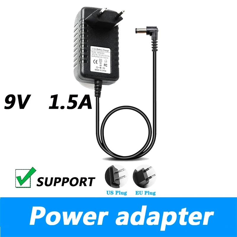 AC 100-240V DC 9V 1500MA Tablet Charger 9V 1.5A Power Adapter UK Plug AU Plug DC L-type Orifice 3.5*1.35MM Power Supply