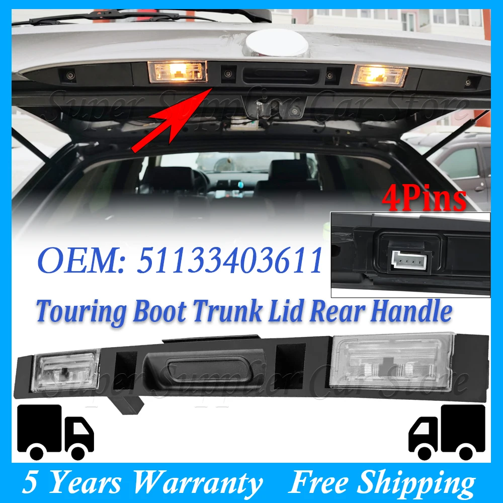 

New Car Tailgate Switch Assembly Touring Boot Trunk Lid Rear Handle With Key Button For BMW E83 X3 2004-2010 51133403611