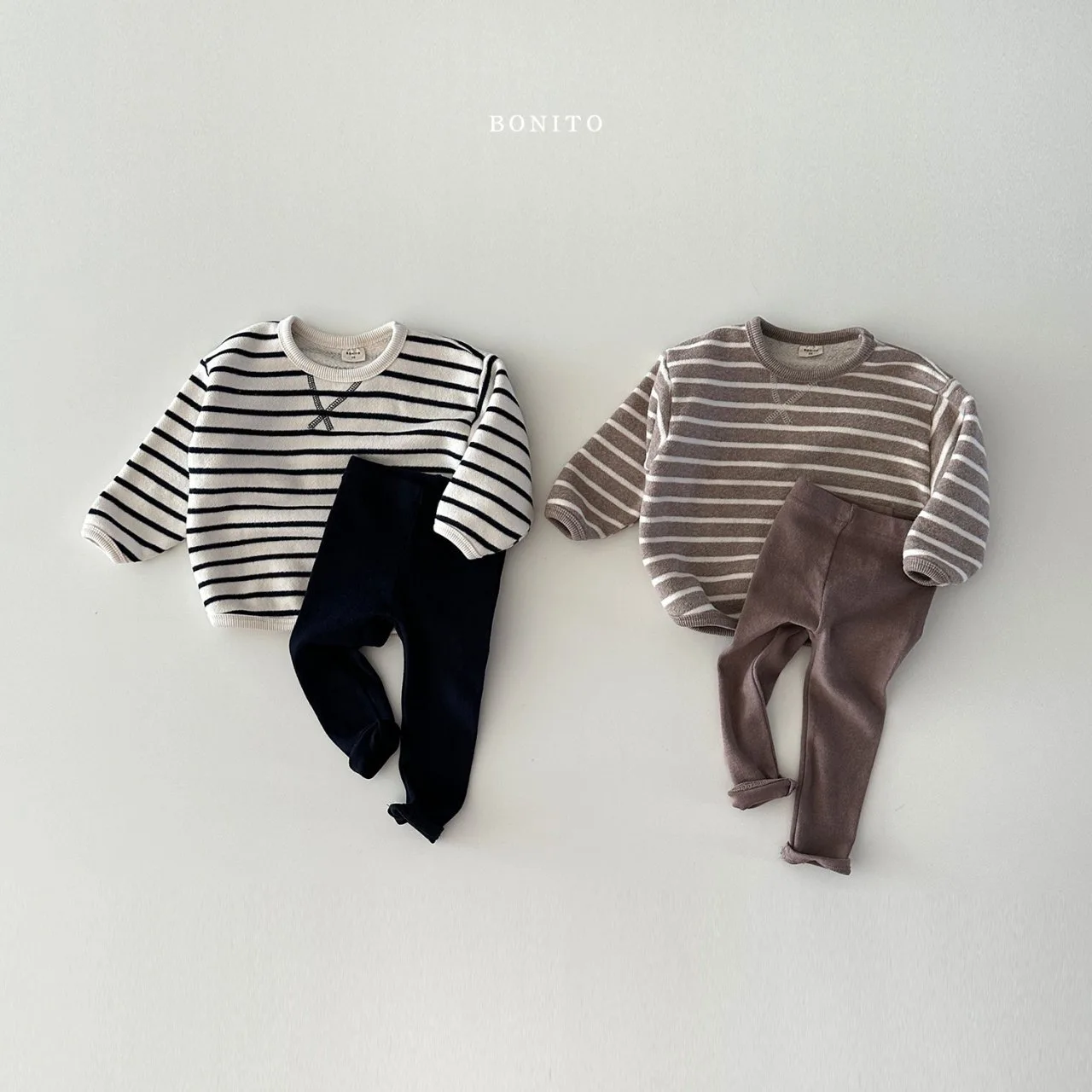 Winter New Baby Fleece Casual Set Infant Cardigan Vest + Striped Tops + Leggings 3pcs Suit Plus Velvet Boys Girls Warm Outfits