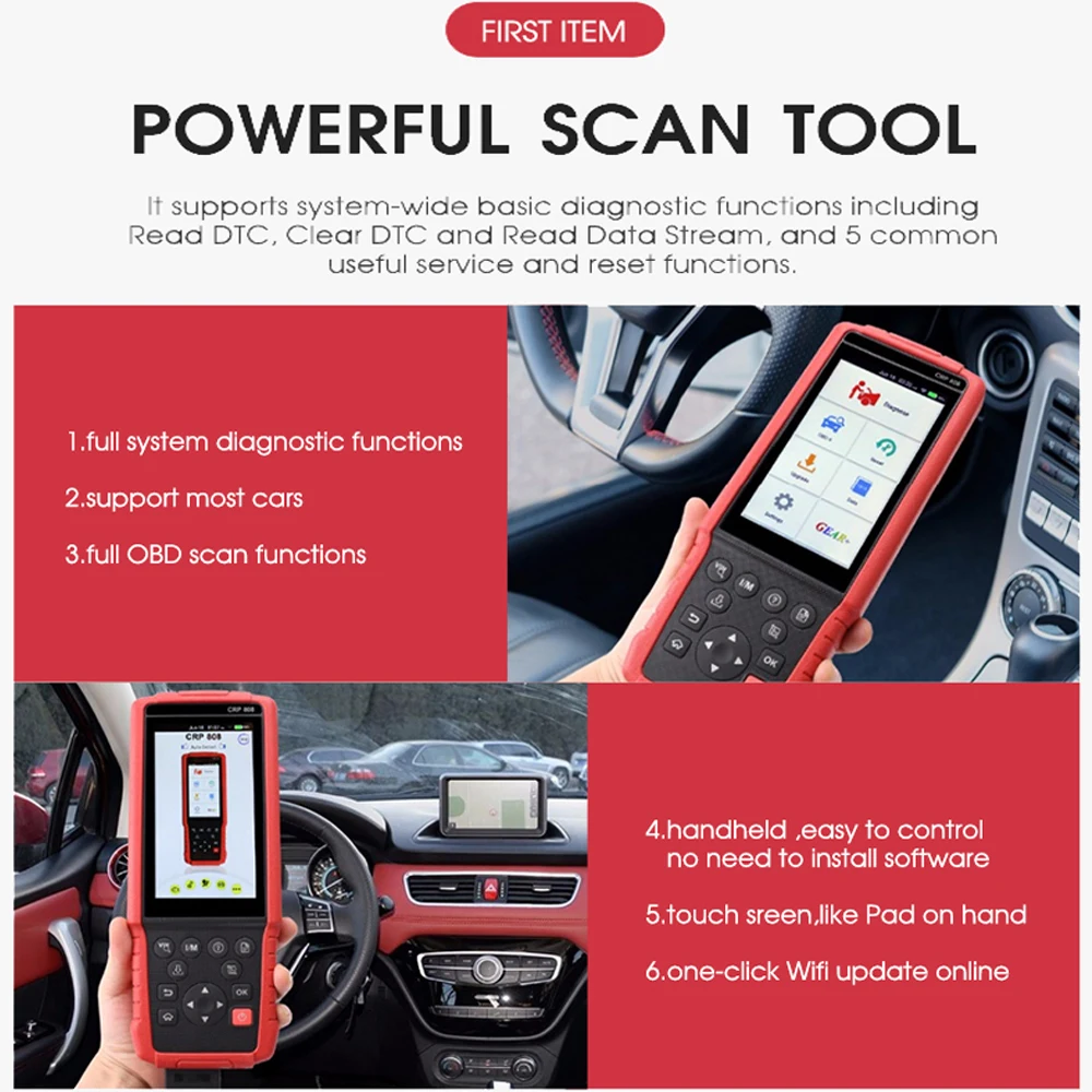 Launch X431CRP808 Multi-language OBD Diagnostic Tool Scanner Supports Handheld Reading Automobile Engine Transmission Repair