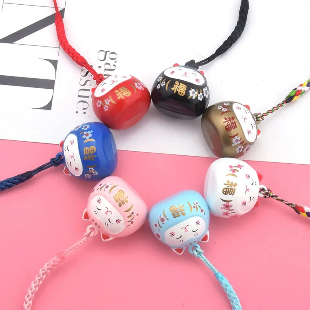 Cute Phone Pendant Keyring Cartoon Bag Pendant Jewelry Maneki Neko Japanese Lucky Cat Phone Charm Mobile Phone Strap Keychain