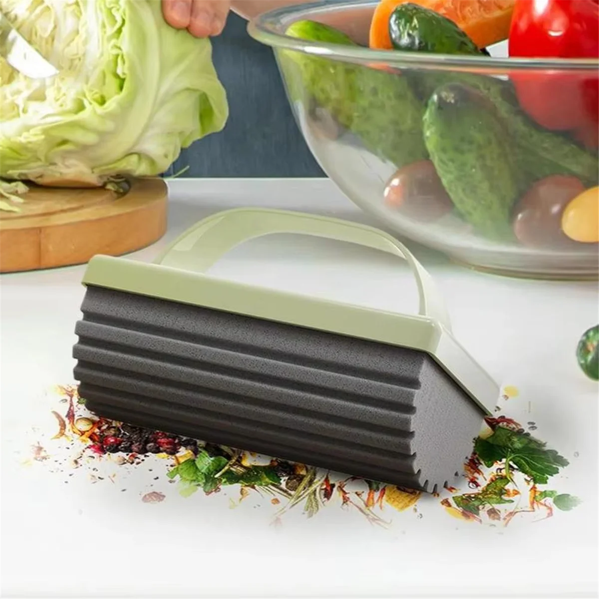 HHTL Mini Handheld Mop Absorbent Home Ceramic Marble Floor Cleaning Mops Wear- Kitchen Bathroom Desktop Cleaner