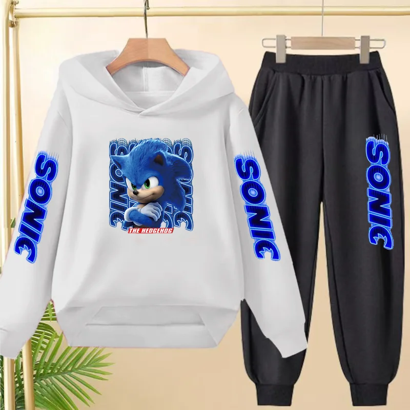 Boys' and Girls' Sportswear Hooded Long Shirts Fashionable Sportswear New Autumn Fashion Long Pants Thermal Pants 3-13 Children