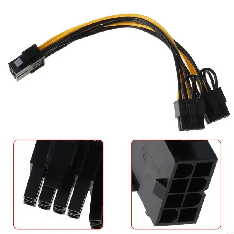 H052 CPU 8 Pin to Dual 8Pin(6+2) PCI-E Power Supply Cable PCI-E CPU GPU Power Splitter Graphics Card Adapter Cable 25cm