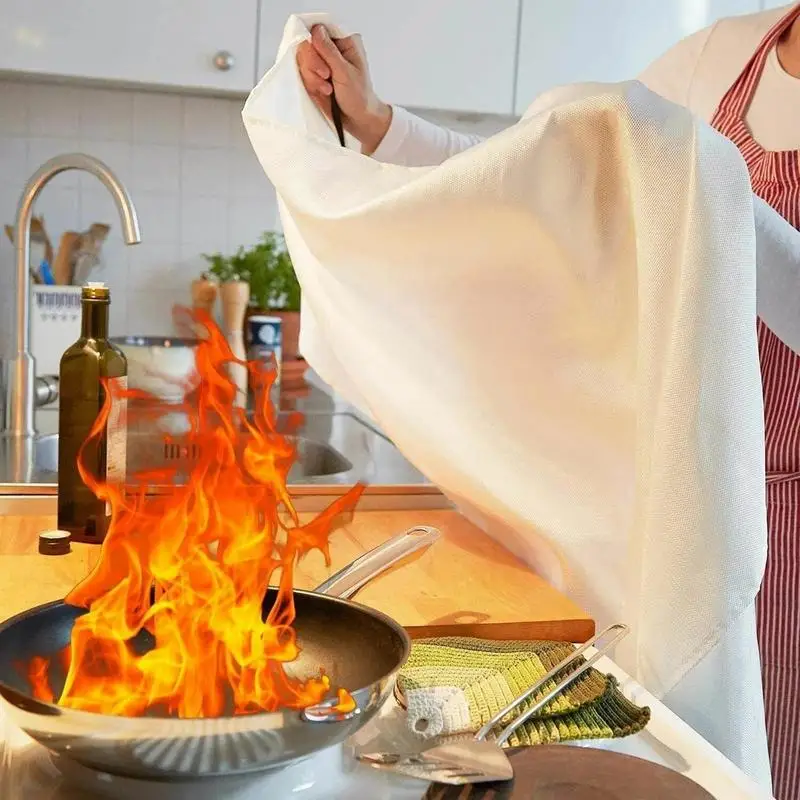 Fire Extinguishing Cover Fiberglass Fire Extinguishing Blanket With Handle Kitchen Fire Extinguisher For Kitchen Cooking Camping
