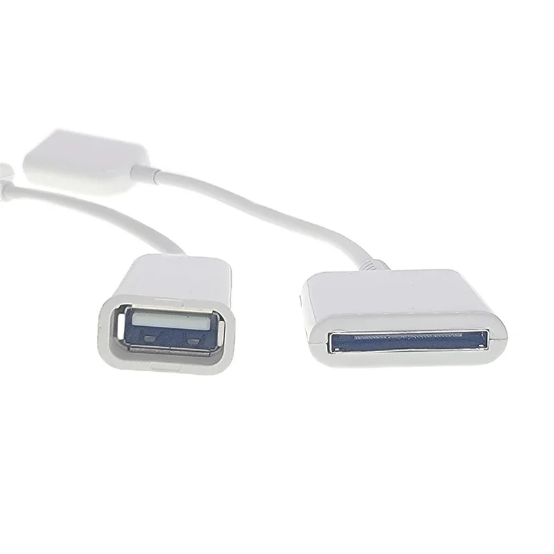 Witte Adapterkabel Docking 30-pins Female naar USB 2.0 Female Data Charge Short Cable Dock 30P Wit 15CM Conversielijn