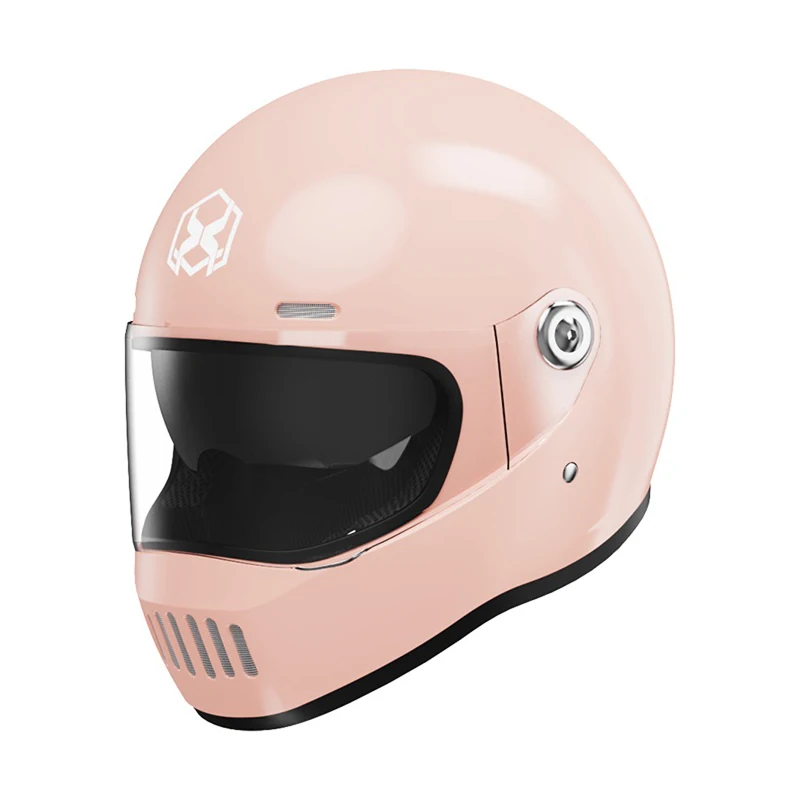 

Double lens anti-fog moto helmet full face motorcycle helmet four seasons Solid color Pink