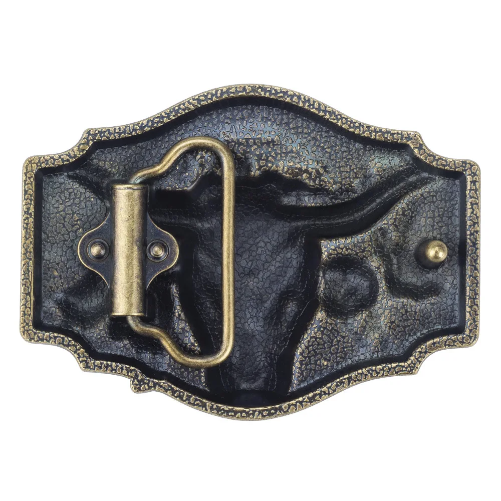 Bison pas na głowę klamra zachodni styl kowbojski Retro klamra na pas o szerokości 3.8cm