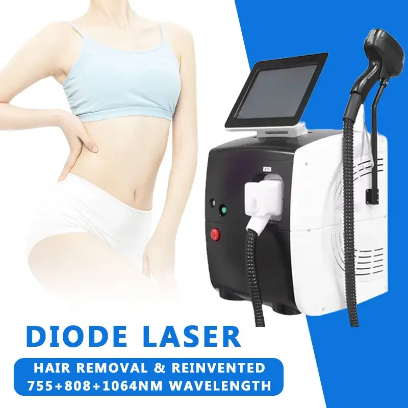 

2024 Diode Laser 755 808 1064nm Wavelengths Hair Removal Machine Cooling Head Painless Laser Epilator Face Body Hair Removal