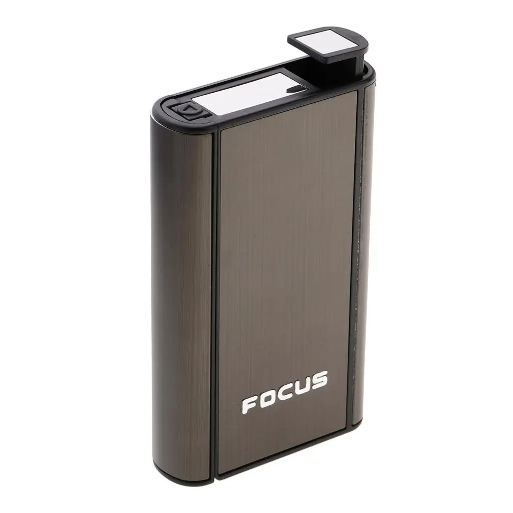 Cigarette Case Lighter Automatic Metal Hold 10Cigarette Waterproof Cigarette Box