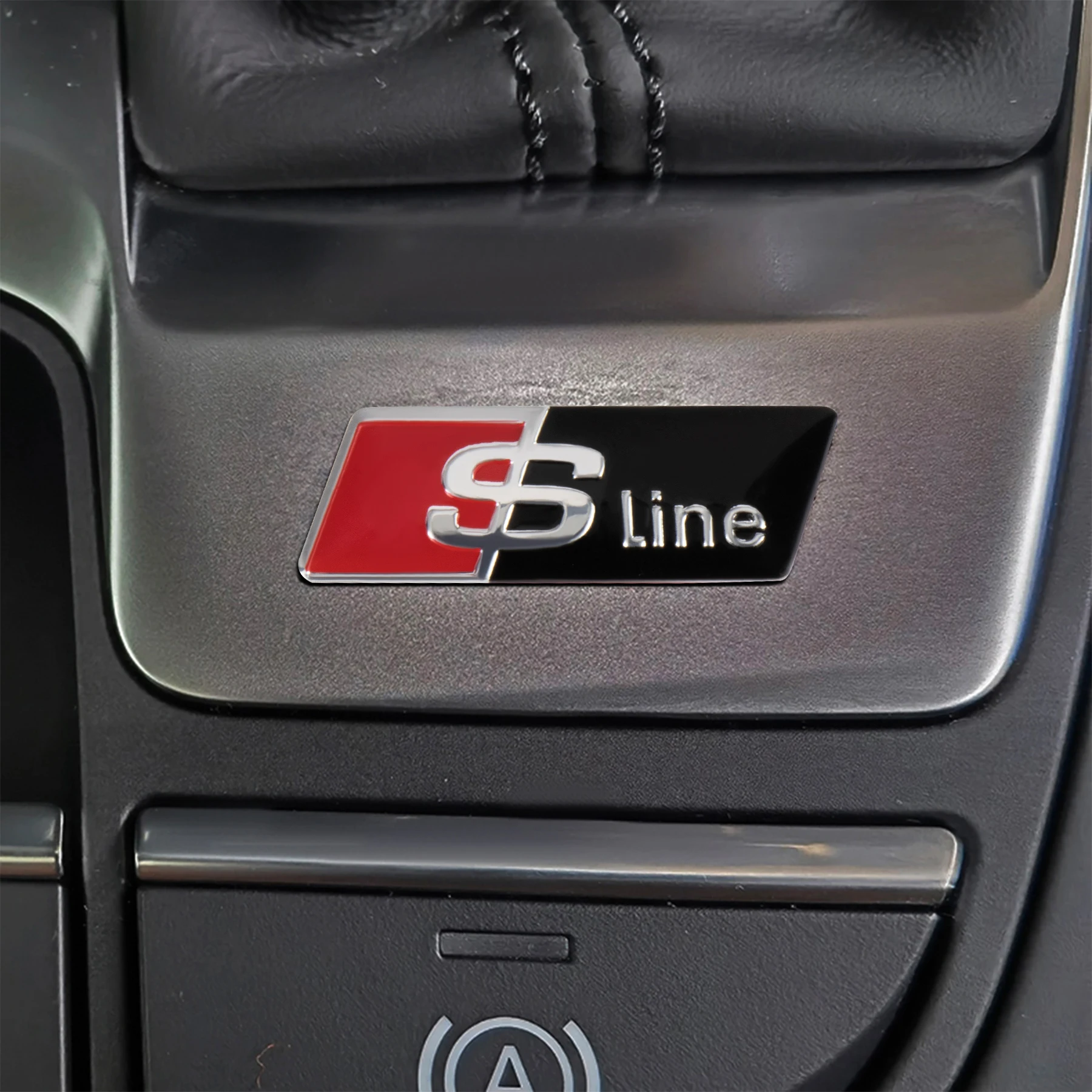 Carro Volante Emblema Central, Emblema Adesivo, Decoração Interior para Audi Sline A1 A2 A3 A4 Q3 Q5 Sline RS S1 S2 S3 S4, 1 2 4 Pcs