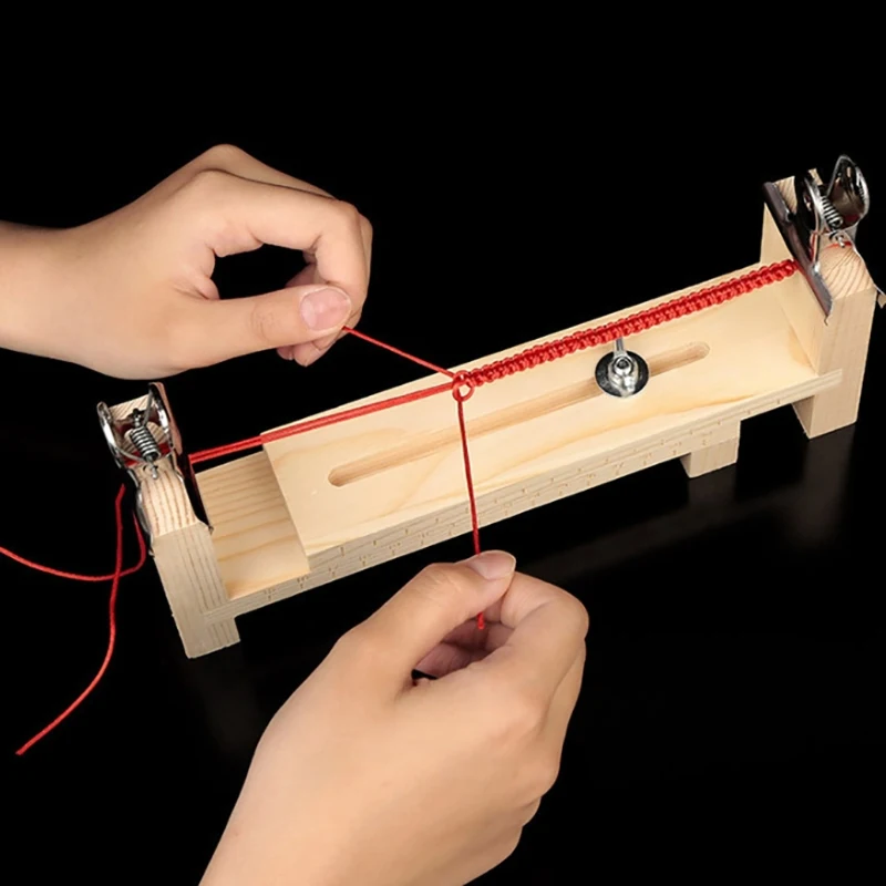 Hand Knitting Necklace Craft Mold Adjustable Wood Paracord Jig DIY Bracelet Making Tool - view 6