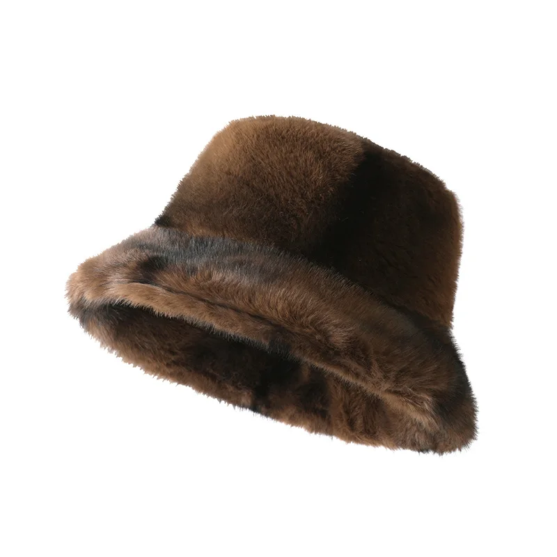 قبعة دلو نسائية من الفرو الصناعي - قبعة شتوية سميكة مبطنة بالقطن والحرير الحراري، مقاومة للرياح للطقس البارد تحت الصفر #4