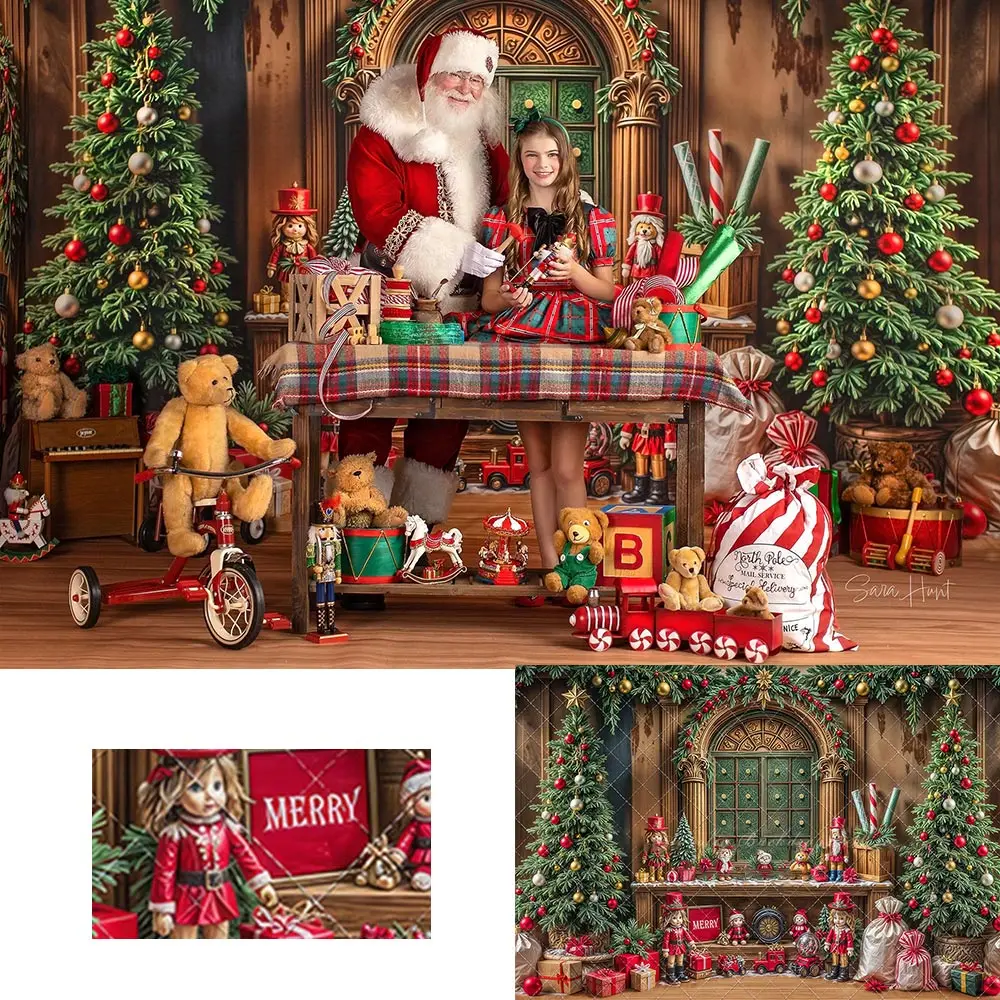 

Рождество The Toymakers Hall фон для детей и взрослых реквизит для фотосъемки детские студийные фоны для фотосессии