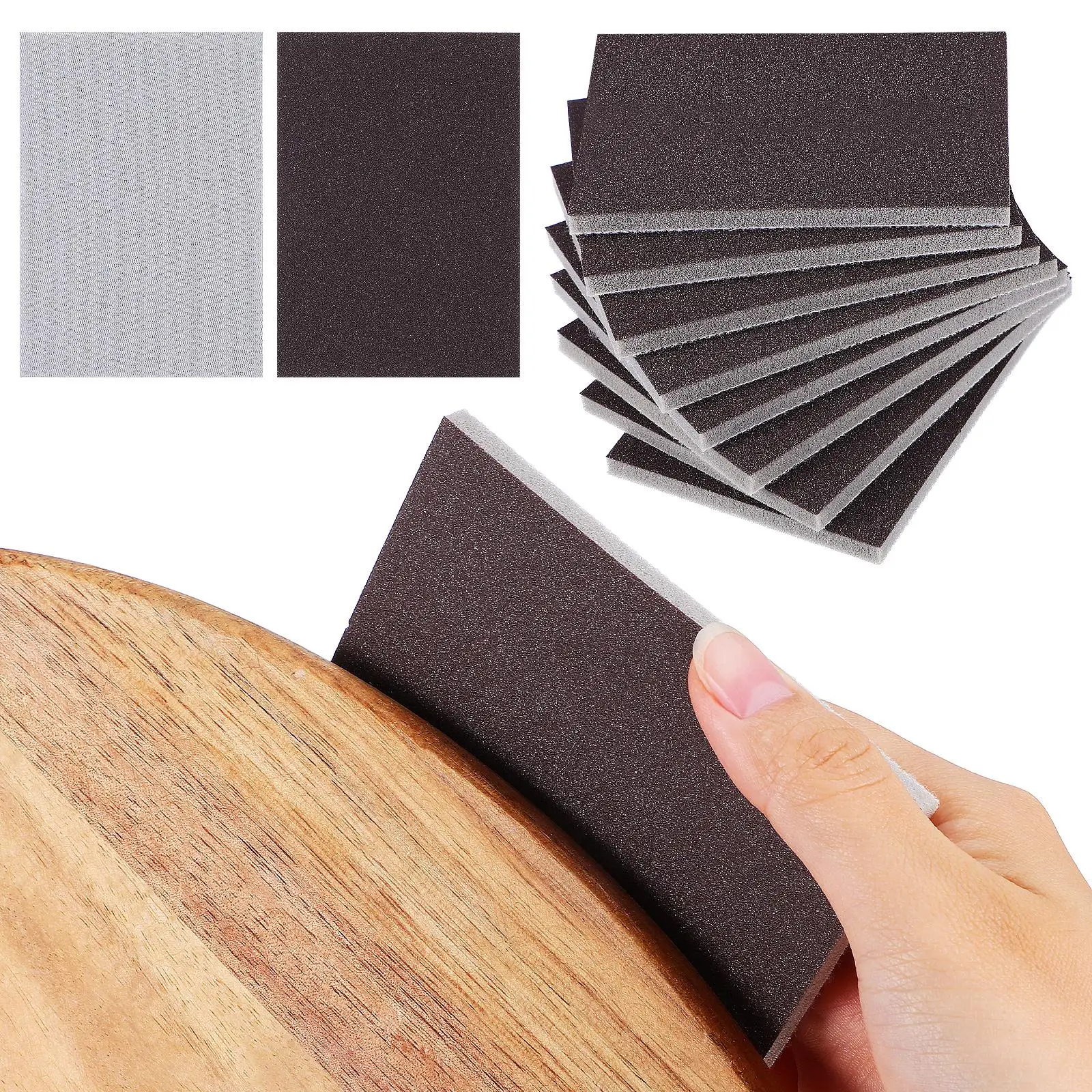 

20 Pcs Sponge Sandpaper 70X100X5MM Brown Flocked Sheets Sanding Block Polishing Pads Woodworking Tools Manual Products