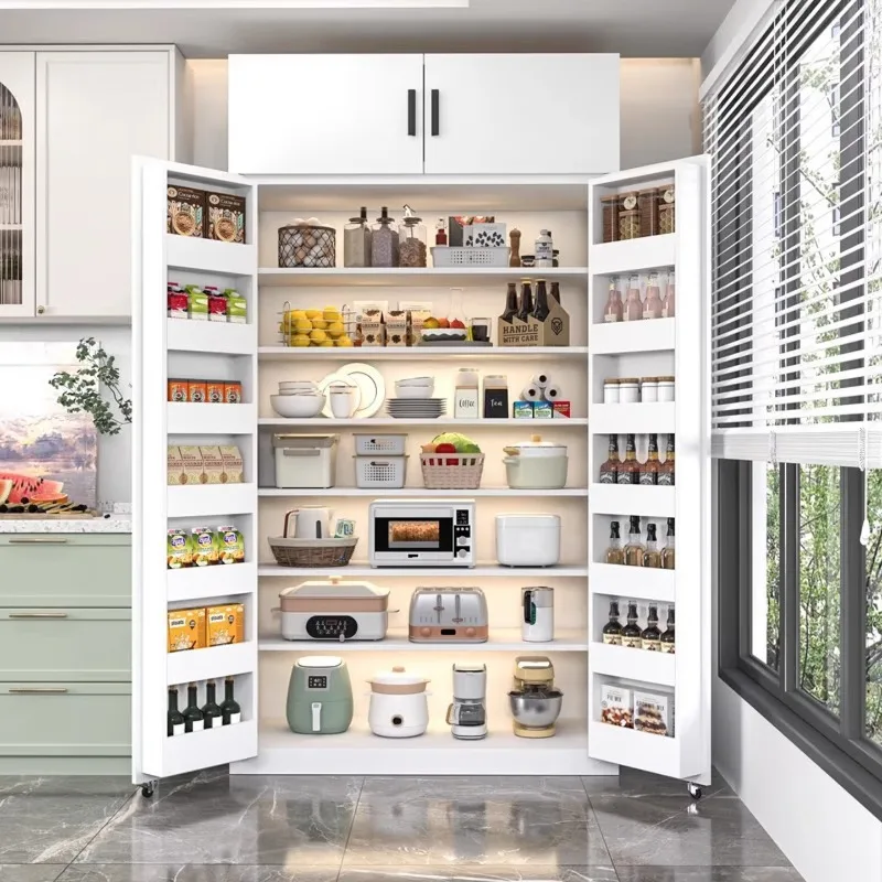 

Kitchen Refrigerator Storage Cabinet Living Room Snacks Drinks Dining Side Cabinet Large Capacity