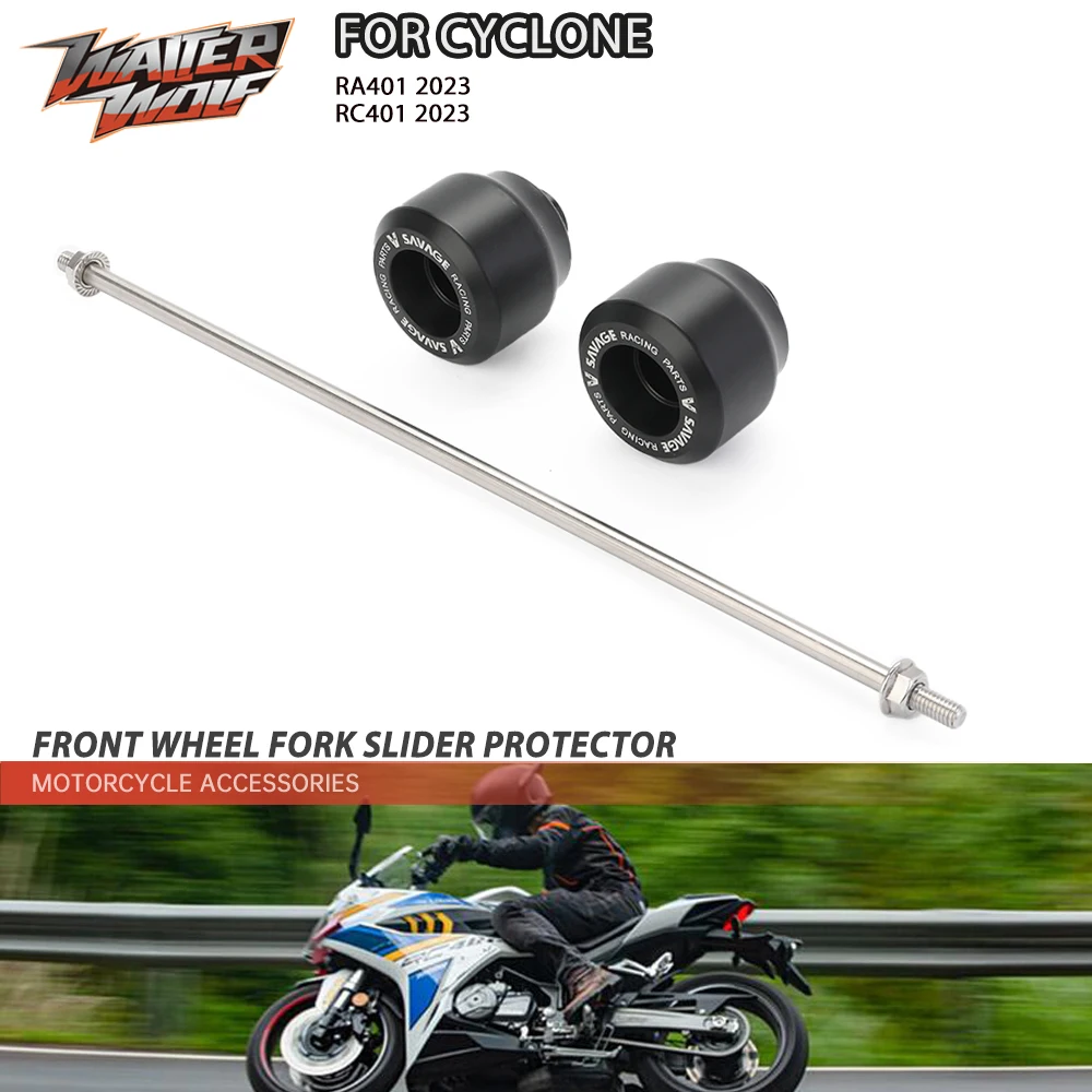 

For CYCLONE RA401 RC401 RA 401 401 2023 Front Wheel Axle Fork Slider Protector Motorcycle Anti Fallling Protection