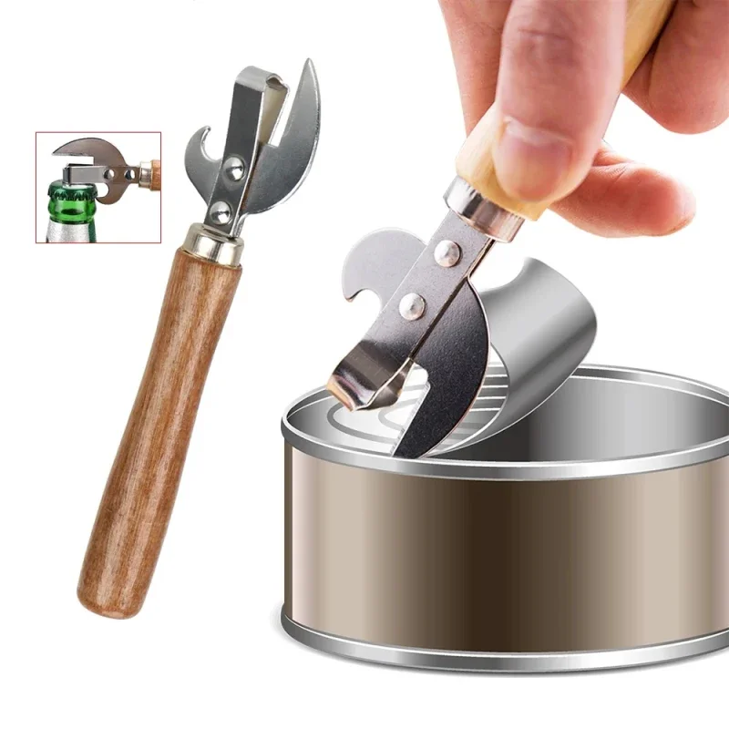 Edelstahl-Öffner, tragbar, manueller Deckelentferner, multifunktionaler Dosenöffner, Utensilien-Gadgets für Gläser, Kanister, Küchenzubehör – Detail 3