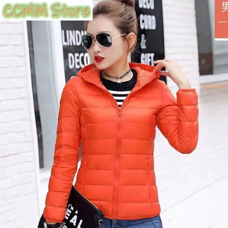 Autumn Winter New Parkas Down Coat Women's Short Stand-UP Collar Hooded Warm Cotton Padded Jacket Large Size Outcoat Female Tops