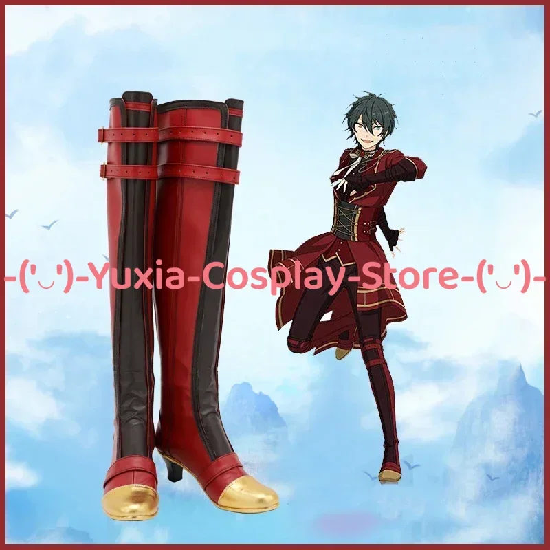 Yuxiacosplay! Ensemble Stars! Buty do cosplayu Miki Kagehiry, rekwizyt postaci z gry, skórzane botki z PU, kostium na Halloween, karnawał, imprezę.