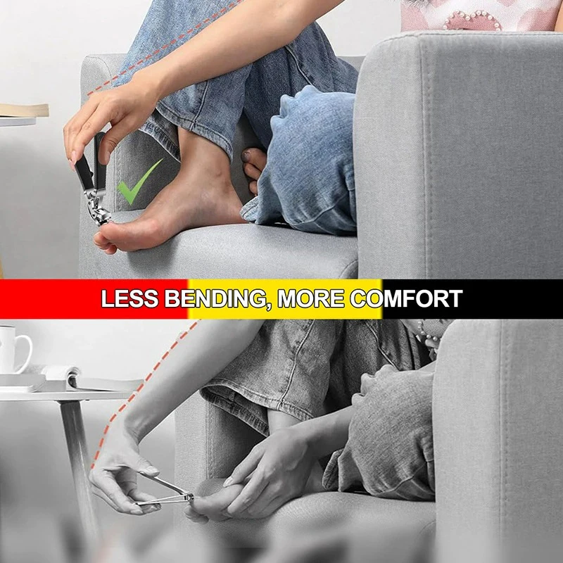 Coupe-ongles à tête coudée pour personnes âgées, coupe-ongles ergonomique pour ongles épais, coupe-ongles en acier de qualité supérieure, 1 pièces