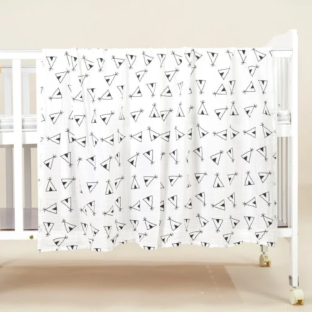 بطانية ناعمة للأطفال من الموسلين 100% قطن قماط 47 × 47 بوصة قماط قابل للتنفس لحديثي الولادة تلقي البطانيات مثالية