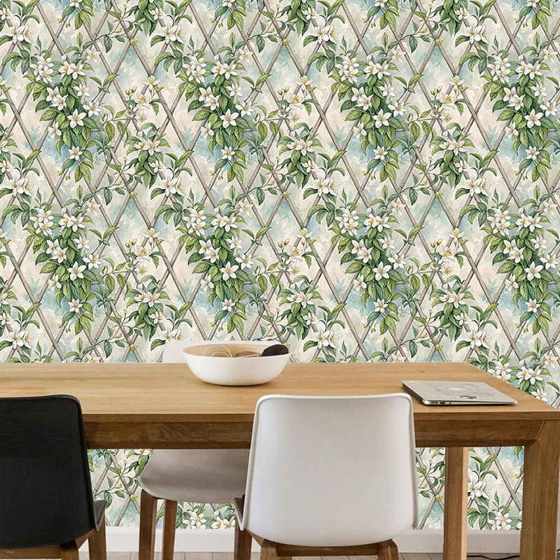 Peel and Stick Gardenia Floral Wallpaper Removable Vinyl Self Adhesive Contact Paper Mural Flower Wall Stickers Classic