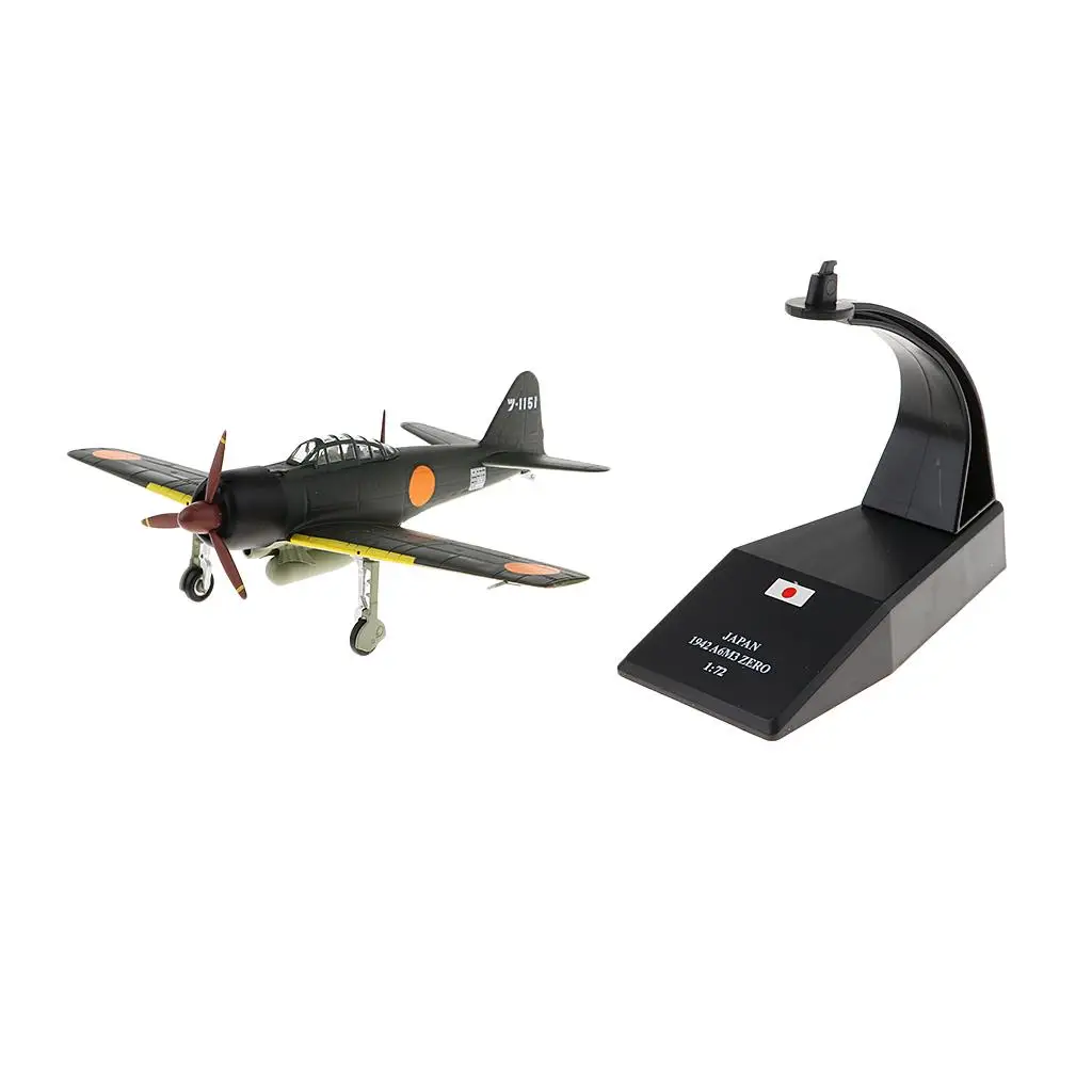 1:72 A6M Zero Fighter Plane Model Toys w/ Display Stand Gift Table