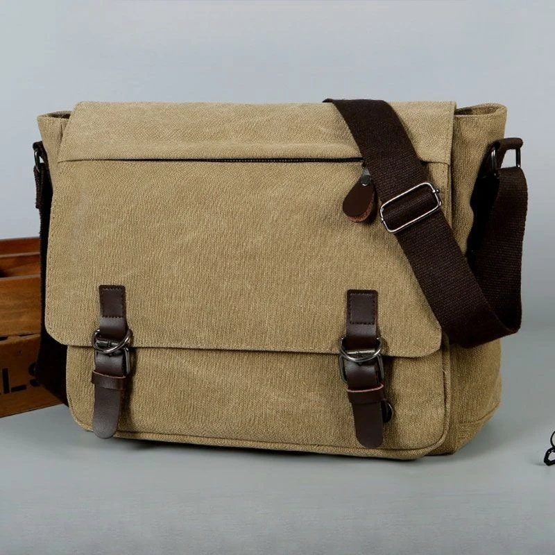 

Retro canvas bag, men's business travel , college, large capacity shoulder , casual sling , men's bag