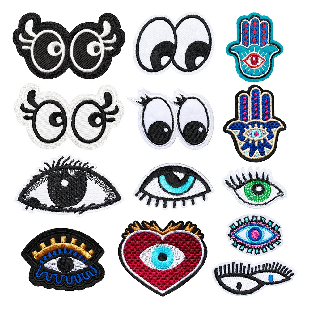 

Cotton Eyes Embroidery Patch DIY T-shirt Backpack Hat Iron on Patches Sewing Sticker Dress Decor Repair Accessories Applique