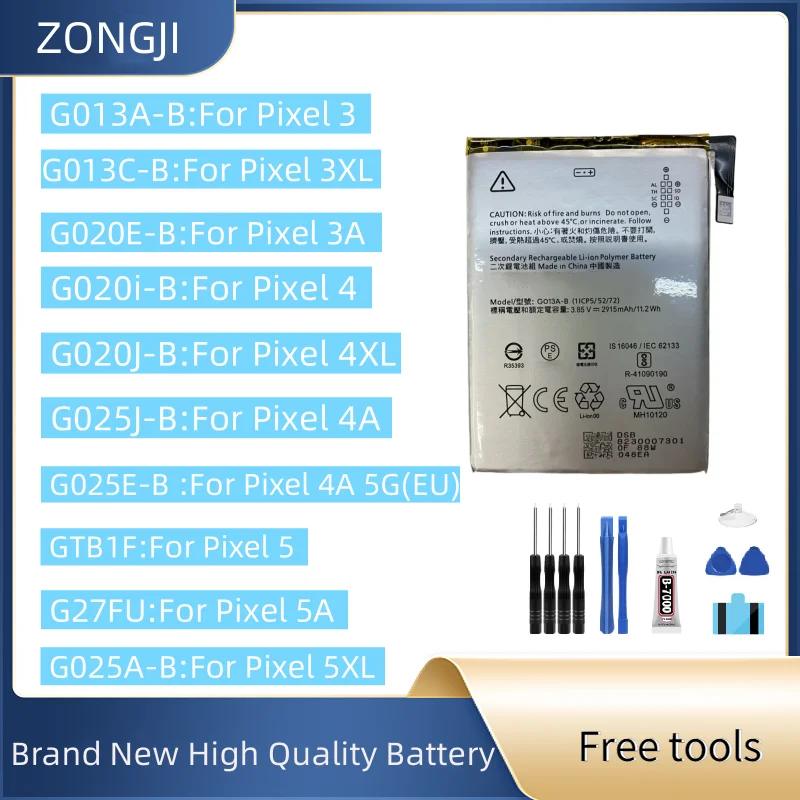 

G013C-B G020I-B G020J-B G025E-B G013A-B G025J-B G27FU G025A-B Аккумулятор для телефонов Pixel 3 4 3XL 4A 5A 5G 5XL