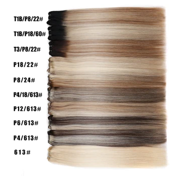 Human Weft Hair Bundles Ombre Blonde Human Hair Extensions 100g/Pcs 16