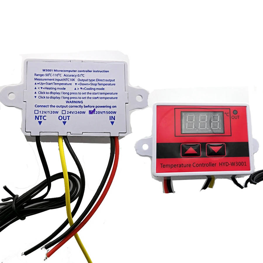 W3001 W3002 Digital Control Temperature Microcomputer Thermostat Switch Thermometer New Thermoregulator  12/24/220V