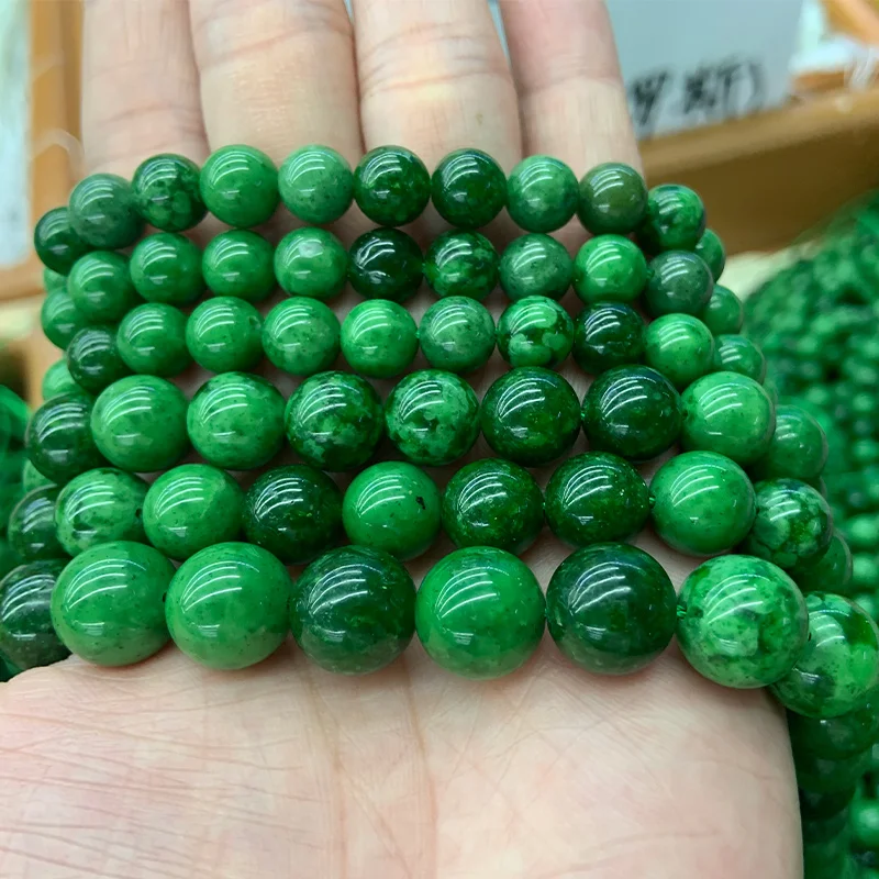 

8-12mm Natural Green Strawberry Quartz Beads 15'' Round DIY Loose Beads For Jewelry Making Women Men Beads Bracelet Necklace