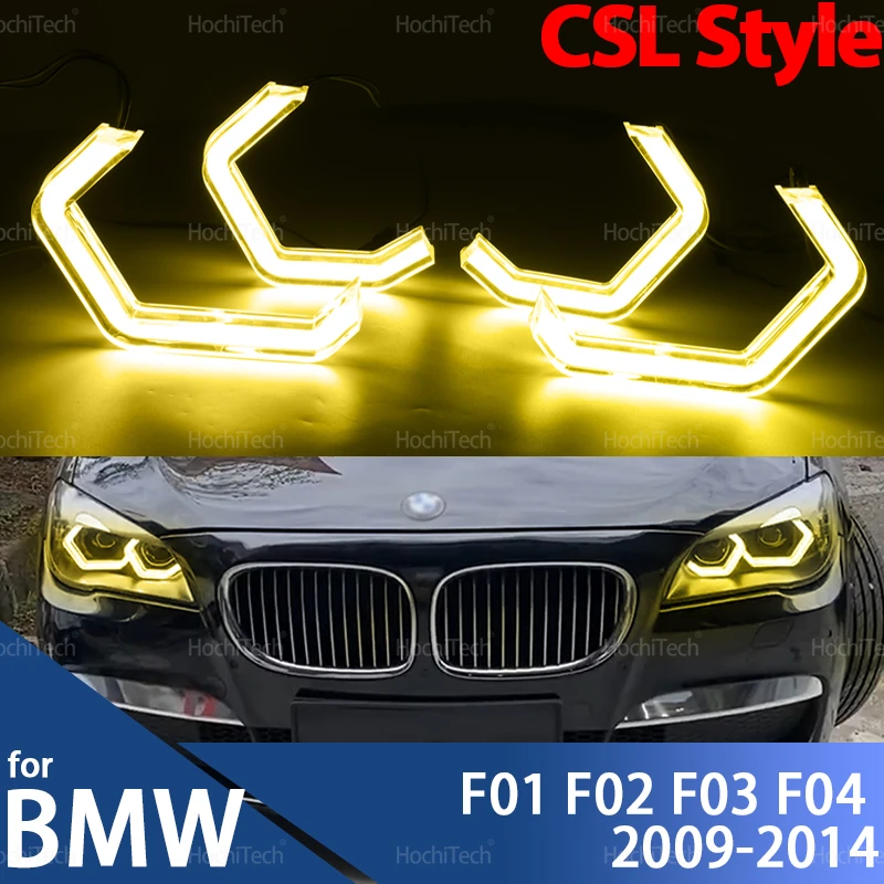 

Для BMW 7 серии F01 F02 F03 F04 2009-2014 Модернизация DTM M4 Стиль Лимонно-желтый Белый Кристалл Фара CSL Стиль Ангельские Глазки Комплект