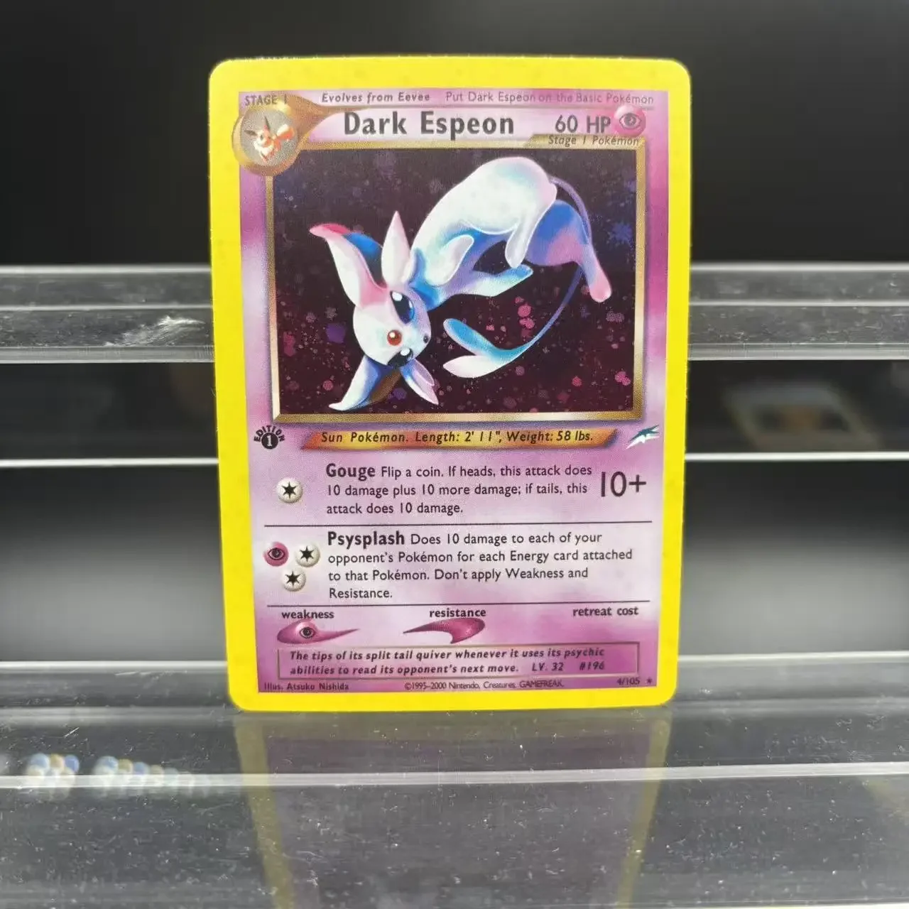 بطاقات جمع PTCG الطبعة الأولى Dark Gengar Espeon DIY EN بطاقة واحدة ذاتية الصنع لعبة كلاسيكية لعبة هدية بطاقة أنيمي