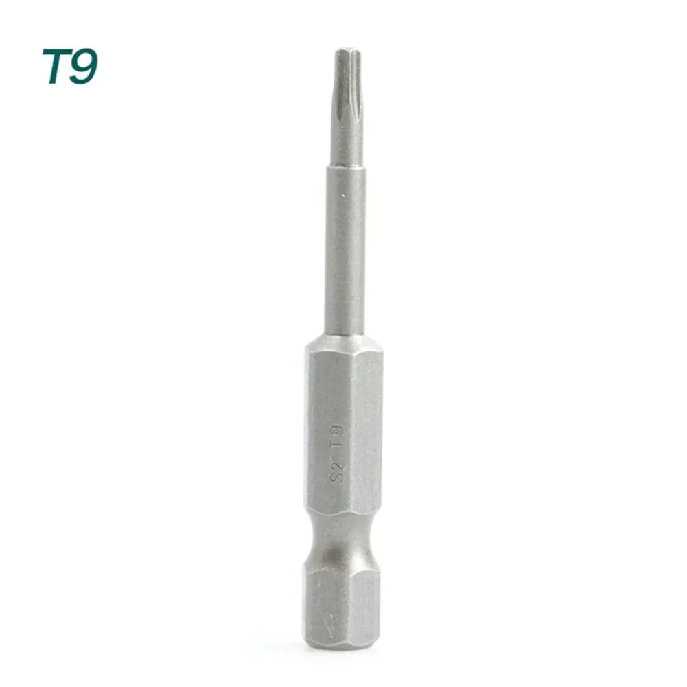 50mm Torx Screwdriver Bits With Hole T5, Torx6, T7, T15 T20 T25 T27 T30 1/4 Inch Hex Shank Electric Screw Driver Star Bit Set