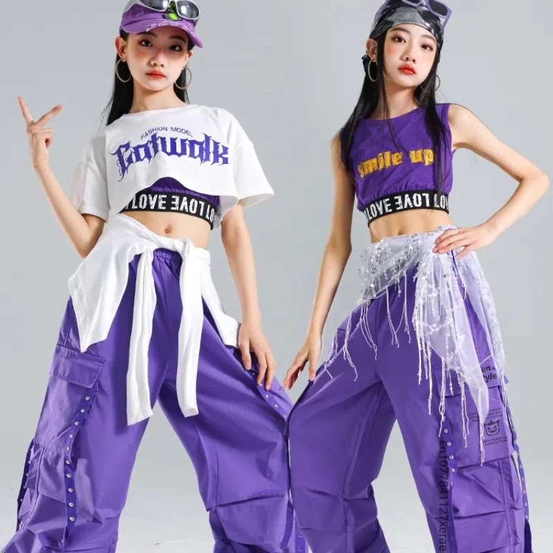 Jazz-Tanz-Performance-Kostüme für Mädchen, trendiges Hip-Hop-Set für den Street Dance für Kinder, Dopamin-Tanz-Performance-Kostüme für Mädchen