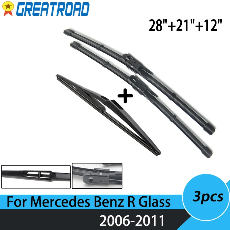 Windscreen Wiper Blades For Mercedes Benz R GL M ML Class W251 W164 X164 Front Rear Window 2006 2007 2008 2009 2010 2011