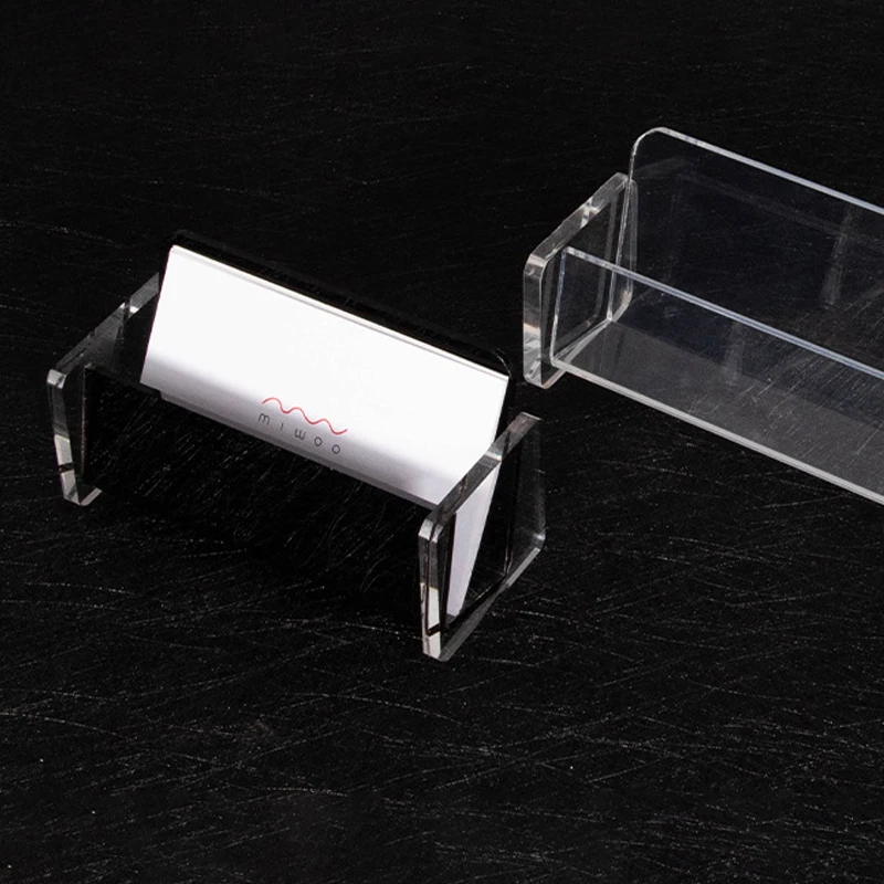 Suporte de cartão de visita acrílico criativo desktop cartão de nome armazenamento expositor se encaixa 50-70 cartões de visita material de escritório novo