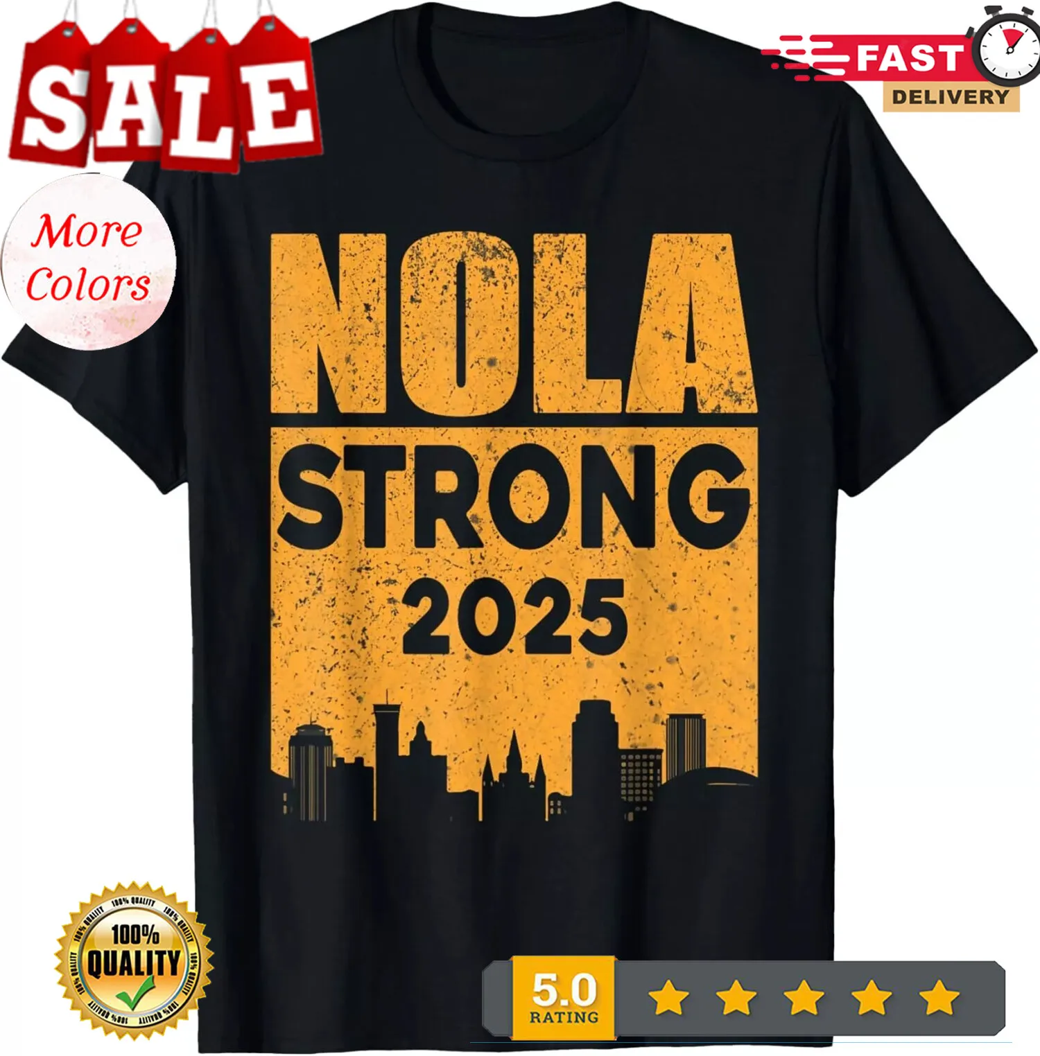 

НОВИНКА/НАЛА Сильная НОВАЯ Винтажная футболка унисекс Never Forget New Orleans We Stand NOLA